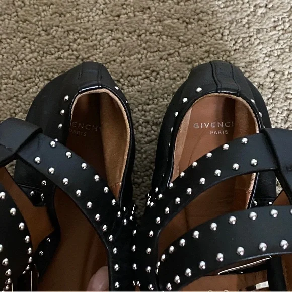 Givenchy Black Flats with Silver Studs - Picture 4 of 7